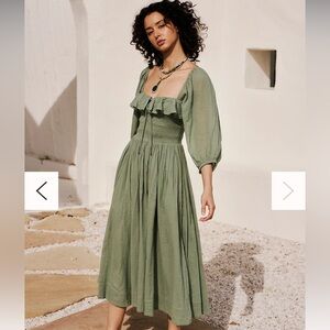 Satin Orange FP Oasis Midi Dress